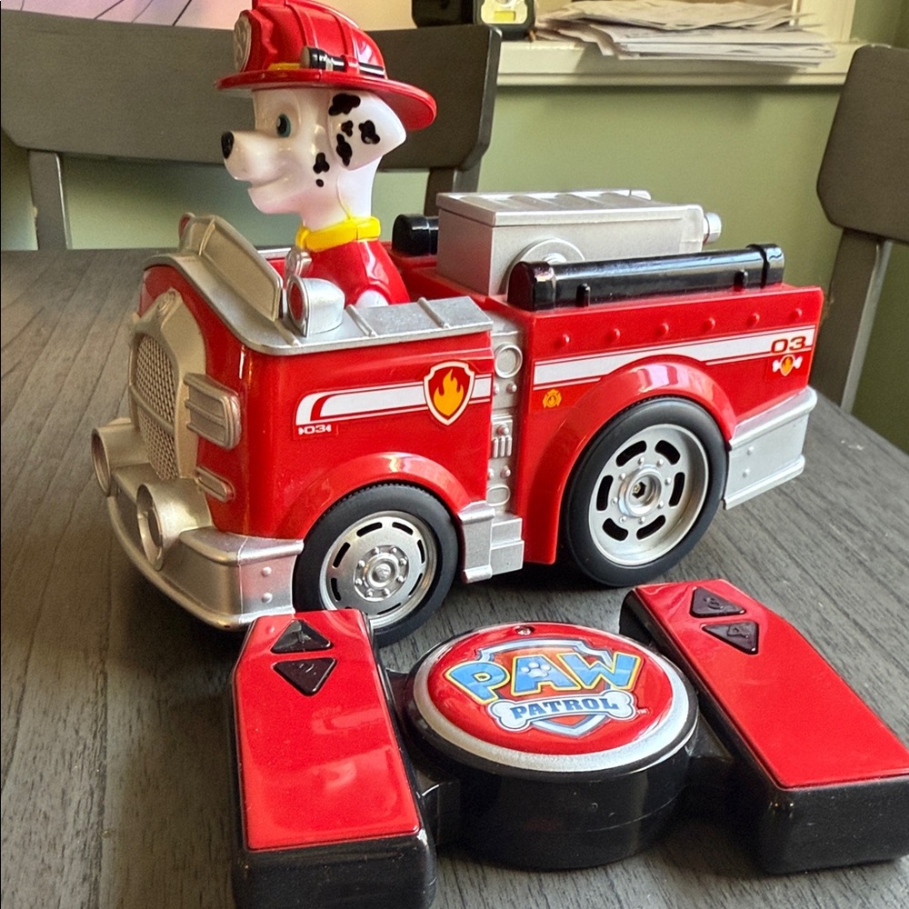Paw Patrol Red and Silver Marshall Fire Truck Toy with Remote